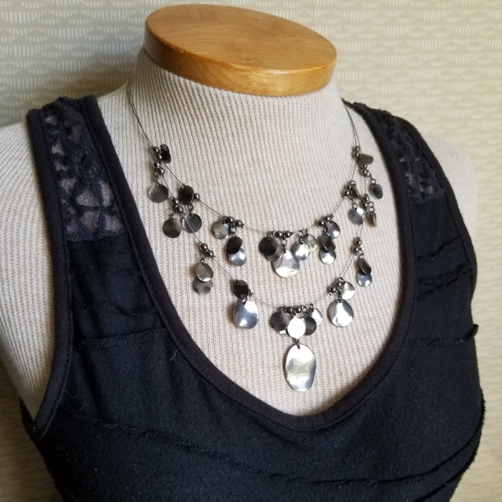 Dangly gunmetal necklace